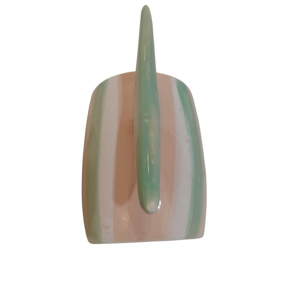 Fish Coffee Tea Mugs Peach Green Tail Handles Ceramic - Picture 5 of 7